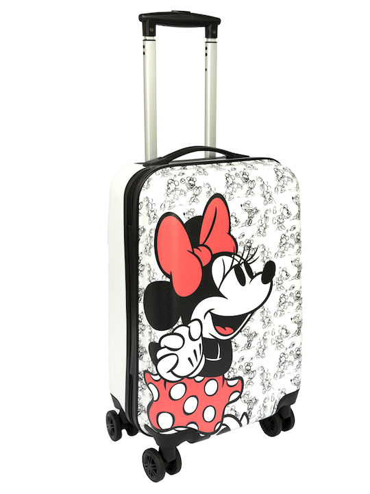 Disney Παιδική Μεσαία Βαλίτσα Ταξιδίου Σκληρή Λευκό, Μαύρο με 4 Ρόδες Ύψους 57εκ.