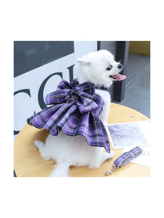 Hundekleid mit Laufleine Lila L 45x33cm 4-5,5kg