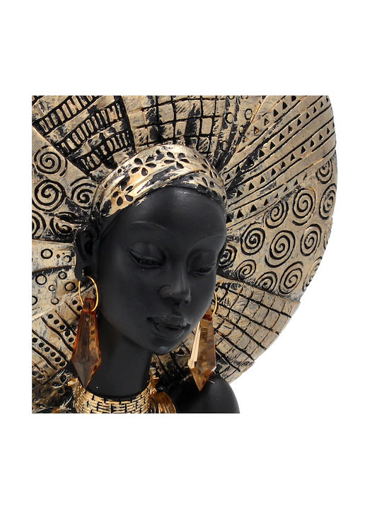 Polyresin Decorative Piece 17x8x25 cm Africa Black Gold Keskor 67285