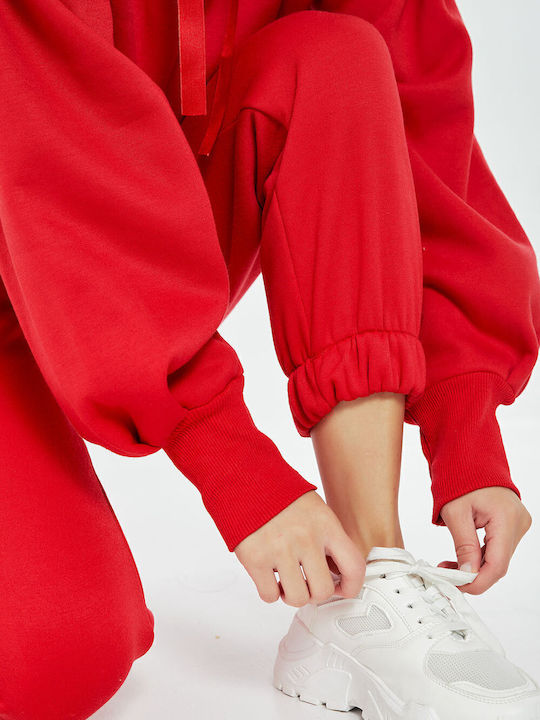 Women's Cropped Hooded Sweatshirt Pink