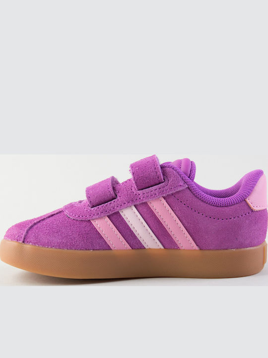 VL Court 3.0 Cf Hook Loop Kids Sneakers with Hoop & Loop Closure Purple