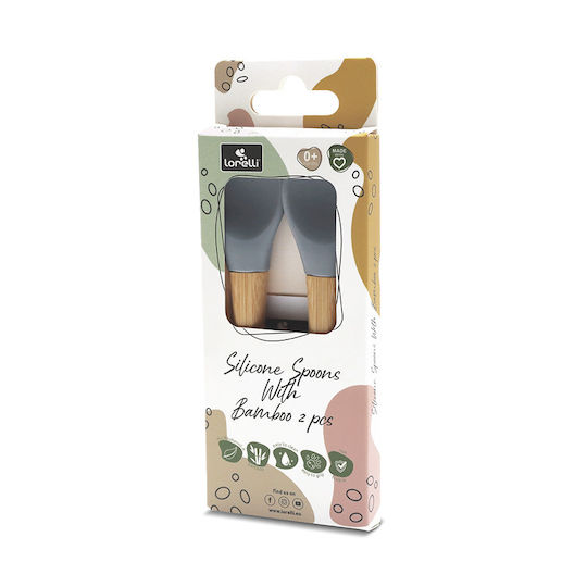 Lorelli Baby Set with Spoons made of Silicone for 6+ months Beige 2pcs