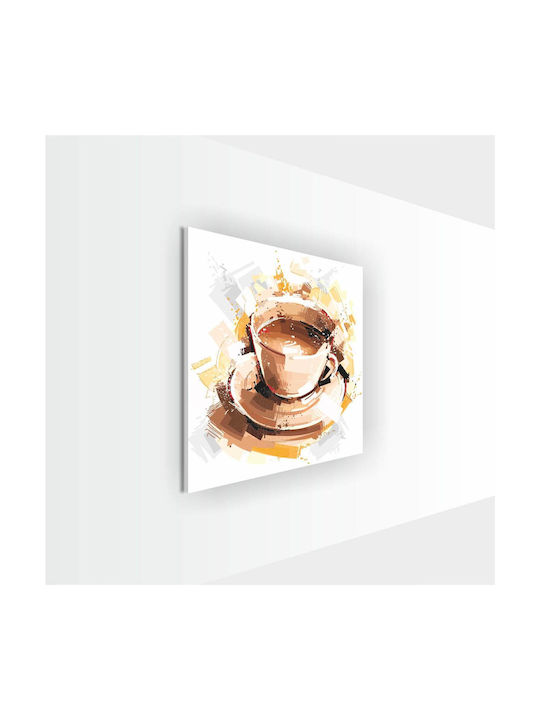 Coffee Frame Coffee Cup Gold Art 50x50