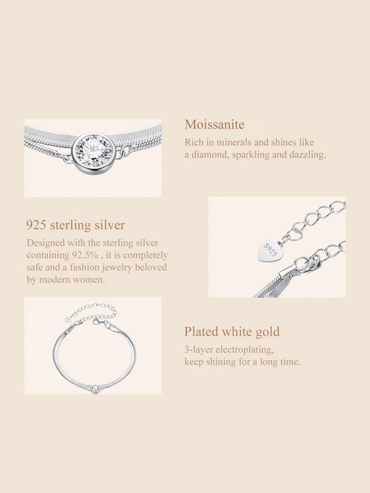 Bamoer Women's Bracelet Chain made of Silver Gold Plated