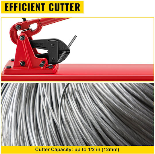 Vevor 24" Bench Type Hand Swager Cutting Capacity 3/8" Bolt Cutter Bench Type Hardness 35-45hrc Crimping Tool Punch Wire Rope Cable Red Swaging Machine Swaging Cutting Arm Bench Swager