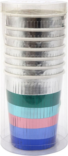 Meri Meri Metallic Fringe Ποτήρι μιας Χρήσης Χάρτινo 256ml 8τμχ