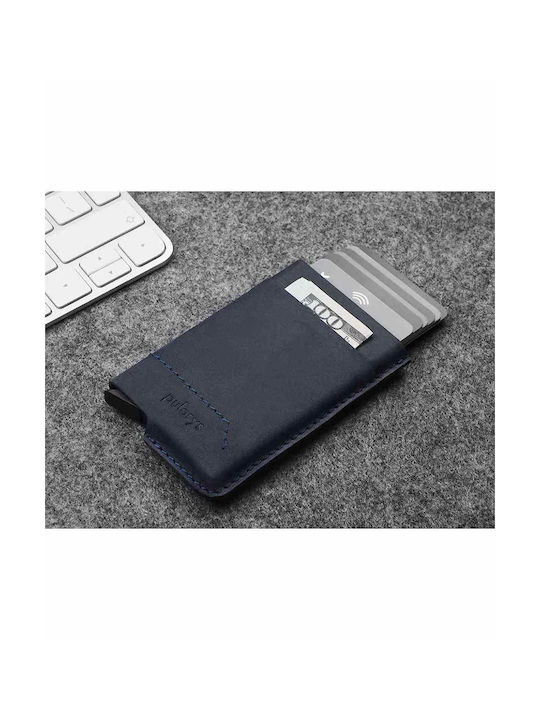 Pularys Men's Leather Wallet with RFID Blue