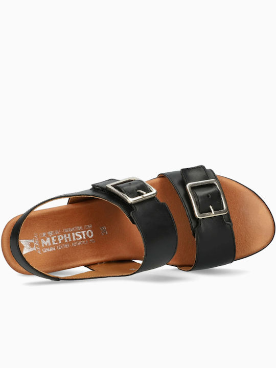 Anatomic Women's Leather Ankle Strap Platforms Black