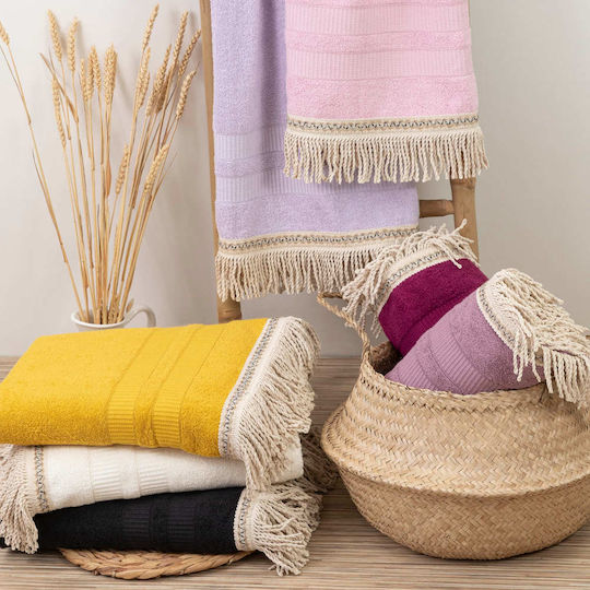 Borea Glamorous Cotton Ecru Beach Towel 150x90cm