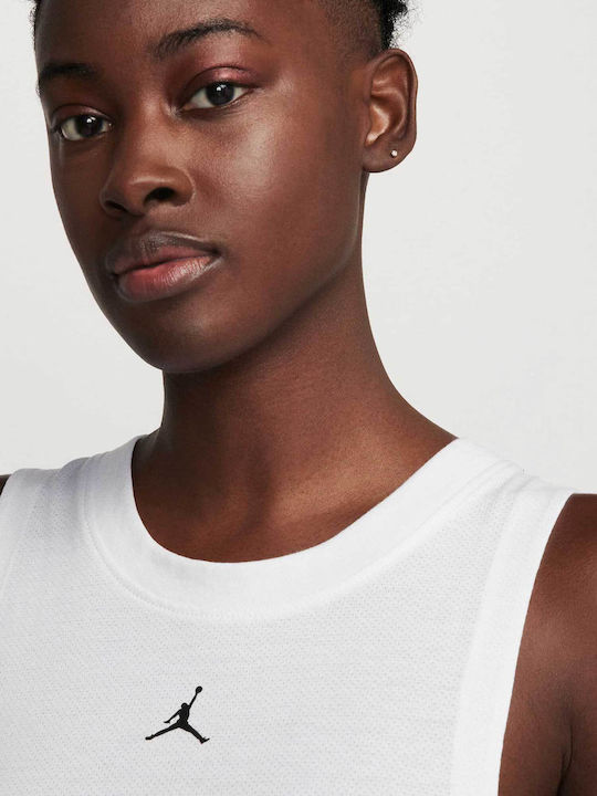 Γυναικεία Αθλητική Μπλούζα Αμάνικη Dri-Fit με Διαφάνεια White
