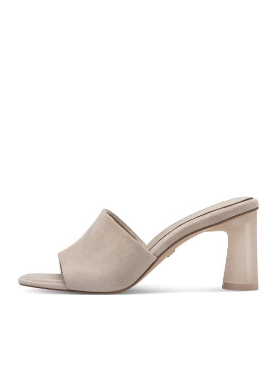 Wildleder Mules mit Chunky Hoch Absatz in Gray Farbe