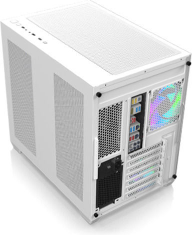 Raijintek Paean C7 TG4 Gaming Midi-Turm Computergehäuse mit Seitenfenster und RGB-Beleuchtung Weiß