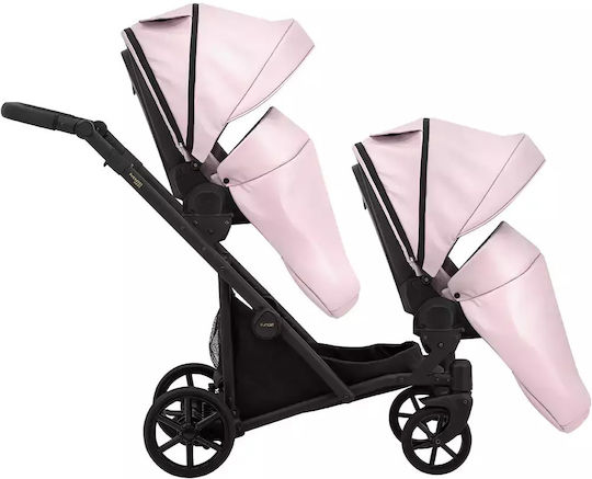 Kunert Ivento Duo Glam Ρυθμιζόμενο Καρότσι για Δίδυμα Kατάλληλο για Nεογέννητο Eco Pink Metalic / Black Frame 12.4kg