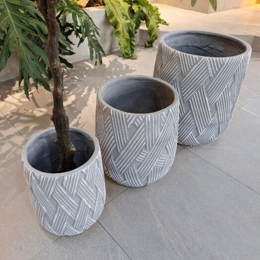Harmony Γλάστρα Πήλινη Γκρι 24x24x30εκ.