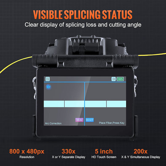 Vevor Fiber Fusion Splicer 6 Motors Core Alignment 6s Splicing Οθόνη Αφής 5