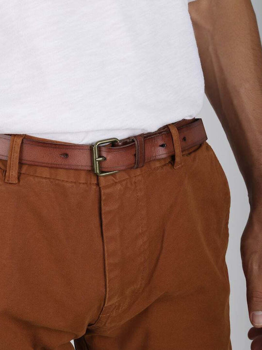 Pantaloni Chino Elastic cu Croială Slim Terracotta Orange