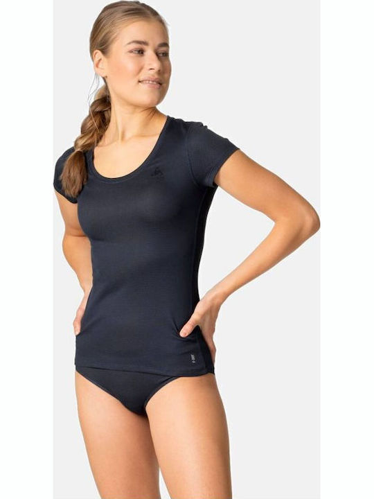 Odlo Active Fdry Light Γυναικεία Ισοθερμική Κοντομάνικη Μπλούζα Μαύρη