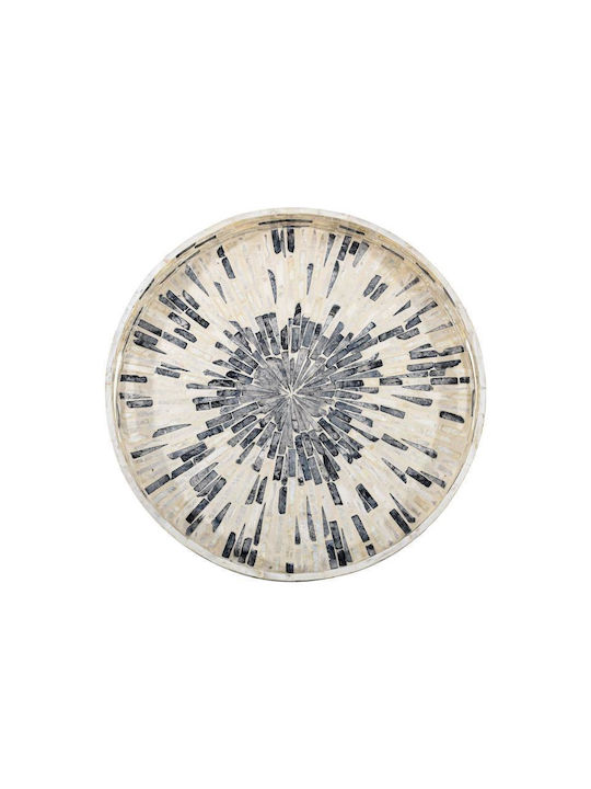 Decorative Tray Bamboo-Shell Fylliana Fl01 Gray-White Color 30cm Fylliana 944-124-009