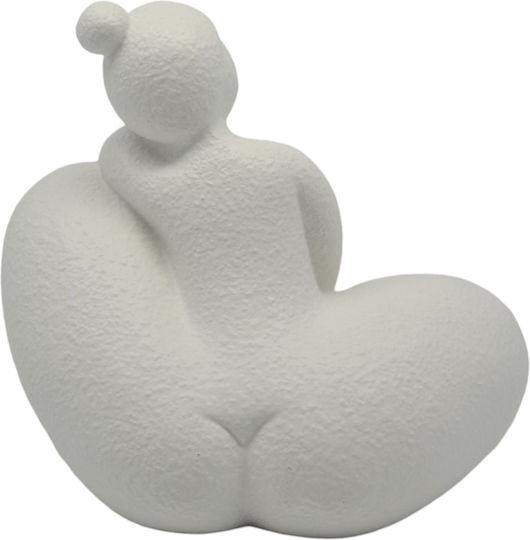 Figurină Decorativă din Ceramică, Femeie, Culoare Alb Mat 17.5x15x16cm Ankor Ankor 842940