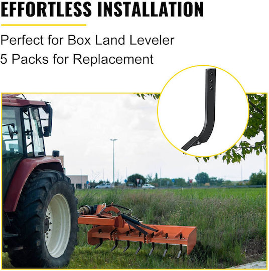 Vevor 5pcs Box Blade Shank 16" Scarifier 3 Holes Box Scraper Shank Ripper Shank Removable Tapered Teeth Pins Adjustable Log Arrangement Replacement Digging Plowing
