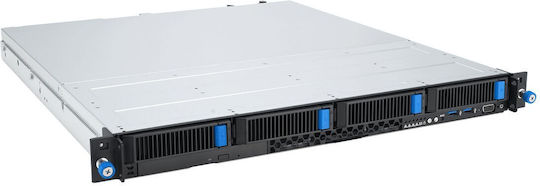 Asus Rack 1U RS300-E12-RS4/350W Intel C262 LGA1700 95W 4xDDR5 4400 4000 3600 4x3,5"/2,5" 4*SATA SAS NVMe 2x Intel I210AT 1x Управляващ порт 1+1 450W 80 Plus Platinum