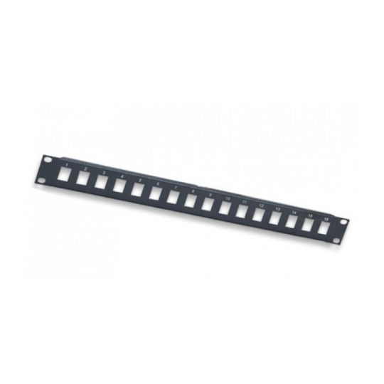 Intellinet Patch Panel Keystone για Rack 1U 19" 16 Θυρών Μαύρο