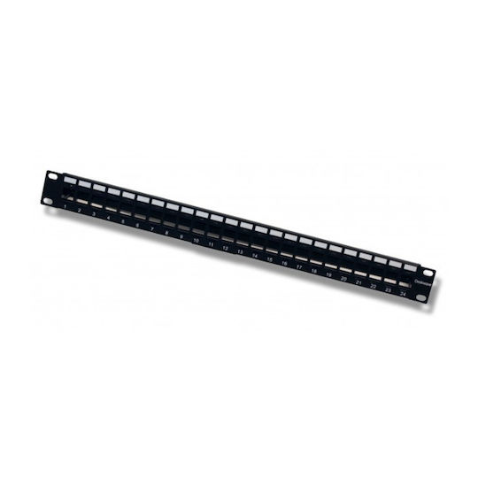 Intellinet Patch Panel Keystone για Rack 1U 19" 24 Θυρών Μαύρο