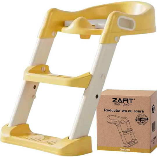 Zafit Toddler Toilet Seat With Footrest Handles And Yellow Cushion