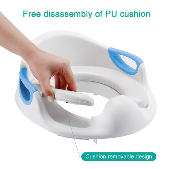 Zafit Toddler Toilet Seat White with Handles & Cushion