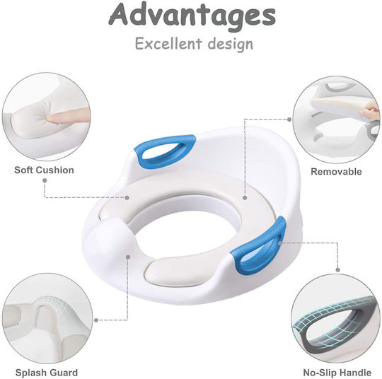 Zafit Toddler Toilet Seat White with Handles & Cushion