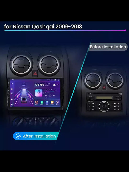 Car Audio System for Nissan Qashqai 2006-2013 (Bluetooth/USB/WiFi/GPS/Apple-Carplay/Android-Auto) with Touch Screen 9"