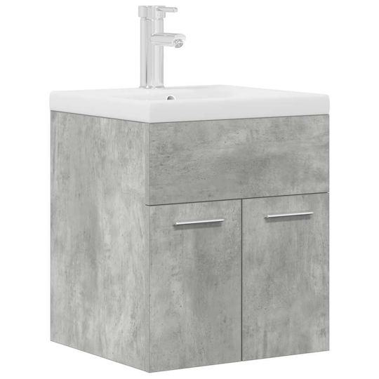 vidaXL Bench with sink L41xW38.5xH46cm Grey Concrete