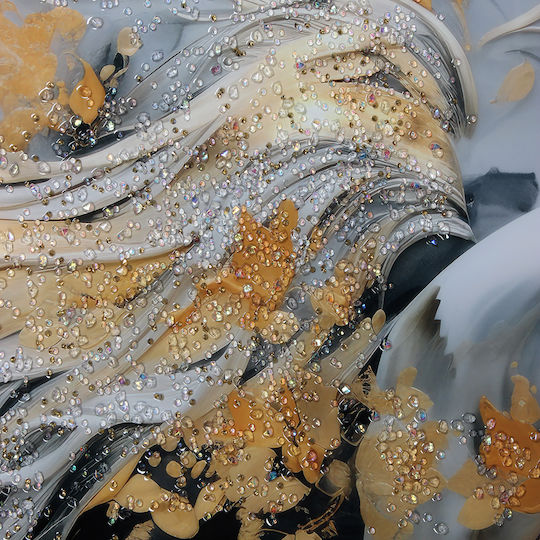 Wooden Wall Painting 120x50 cm Frame Embossed Strass Keskor 212050-12