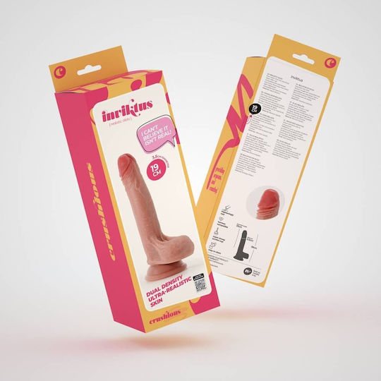 Crushious Glass Dildo with Balls and Suction Cup Flesh 19cm