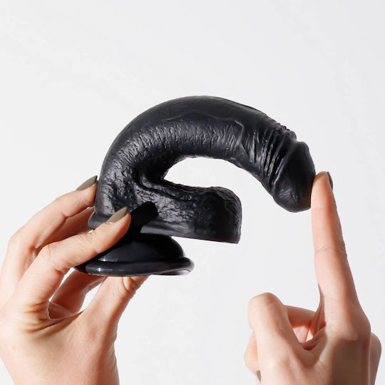 Crushious Ρεαλιστικό Dildo με Όρχεις και Βεντούζα Μαύρο 19cm