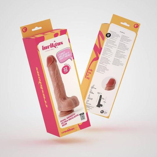 Crushious Glass Dildo with Balls and Suction Cup Flesh 22cm