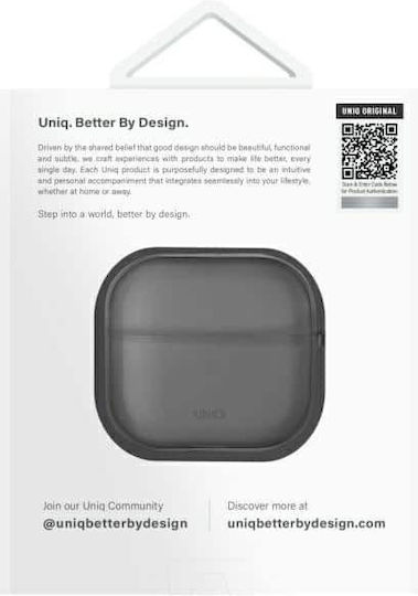 Uniq Glase Hülle Silikon in Gray Farbe für Apple AirPods 4
