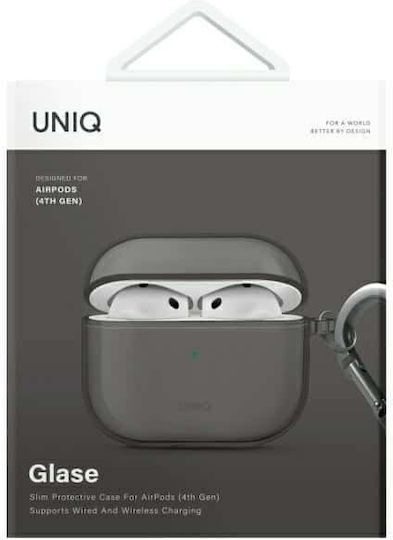 Uniq Glase Hülle Silikon in Gray Farbe für Apple AirPods 4