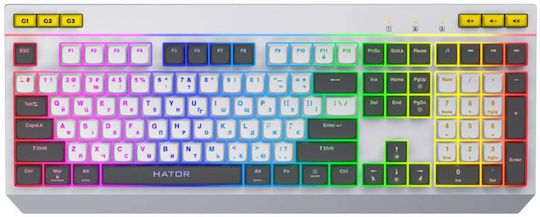 HATOR Icefall Gaming Tastatură Mecanică cu iluminare RGB (Engleză US) Alb