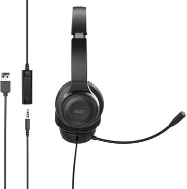 Acer On Ear Căști Multimedia cu microfon și conexiune Jack de 3,5 mm / USB-A GP.HDS11.02D