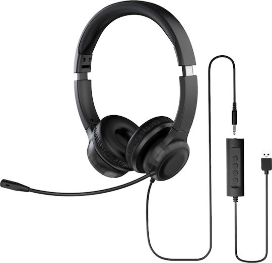 Acer On Ear Căști Multimedia cu microfon și conexiune Jack de 3,5 mm / USB-A GP.HDS11.02D