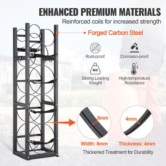 Vevor Refrigerant Tank Rack 3 X 30 Pounds Other 3 Small Cylinder Tank Rack 12.79x12.99x47.12 Inches Refrigerant Cylinder Shelf Freon Cases Gas Oxygen Nitrogen
