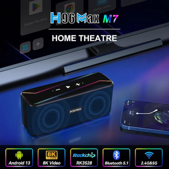 H96 Max ТВ кутия MAX M7 H96MAX-M7 8K UHD с WiFi USB 2.0 4GB RAM и 32GB Памет за съхранение с Операционна система Android 13.0
