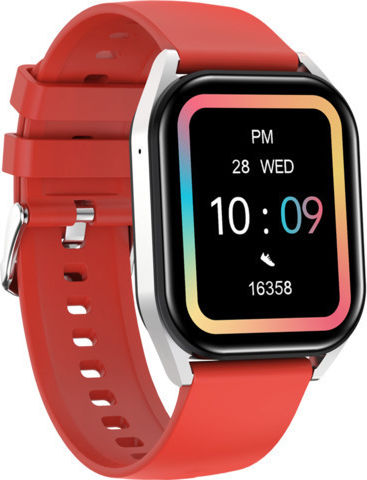 Canyon SW-58 Aluminium Waterproof Smartwatch with Heart Rate Monitor (Silver Red)