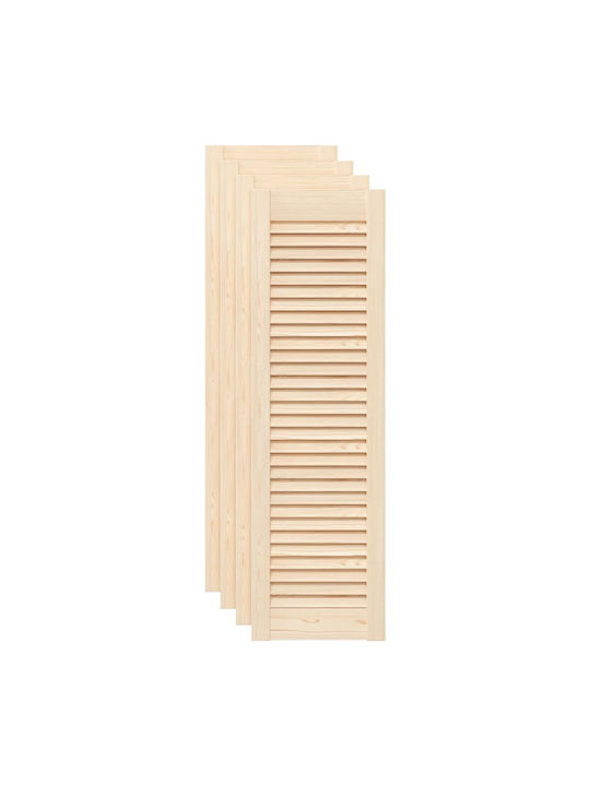 Louvered Doors 4 Pcs 99x29.5 cm Solid Pine Wood Brown