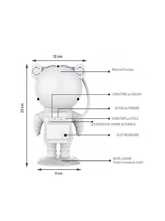 Astronaut Night Light Projector Rotating Constellations Stars Galaxy Ceiling Remote Control Timer