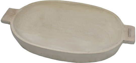 Nakaro Wood Serving Bowl Oval Wooden White 45x25cm