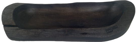 Nakaro Wood Serving Bowl Oval Wooden Black 40x22cm