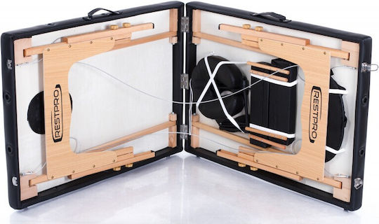 Rest Pro Classic 2 Portable Foldable Black Wooden Physiotherapy Bed 192x70cm