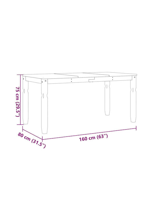 Τραπεζαρία με 2 Καρέκλες 160x80εκ.